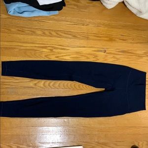 High waisted navy blue lulu leggings size 2